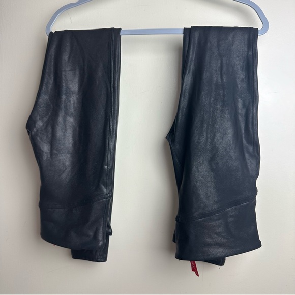 SPANX Lot Of 2 Black Metallic Faux Leather Compression High Waist Leggings S - Picture 7 of 16